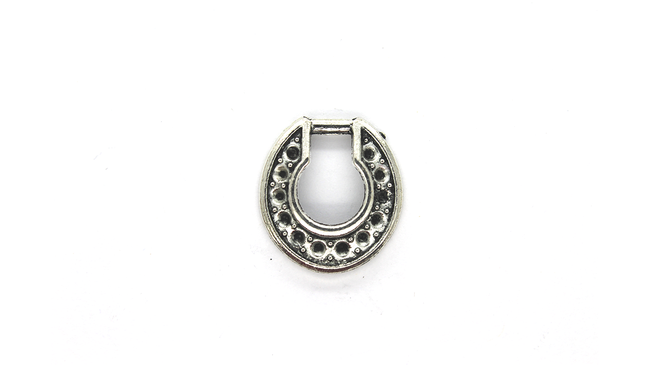 Pendants, Wild Horse Shoe, Silver, Alloy, 20mm X 19mm, Sold Per pkg of 4