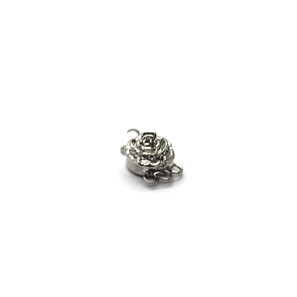 Clasp, Flower Snap Clasp, Silver, Alloy, 17mm x 10mm, Sold Per pkg of 1 - Butterfly Beads