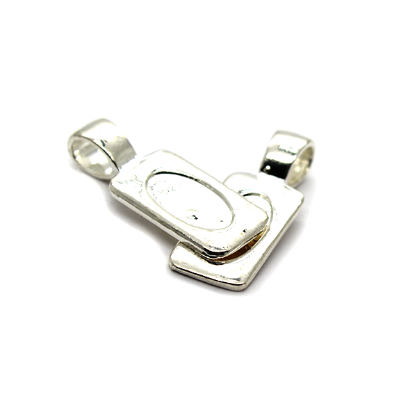 Bails, Glue On Loop, Silver, Alloy, 27mm x 10mm, Sold Per pkg of 3 - Butterfly Beads