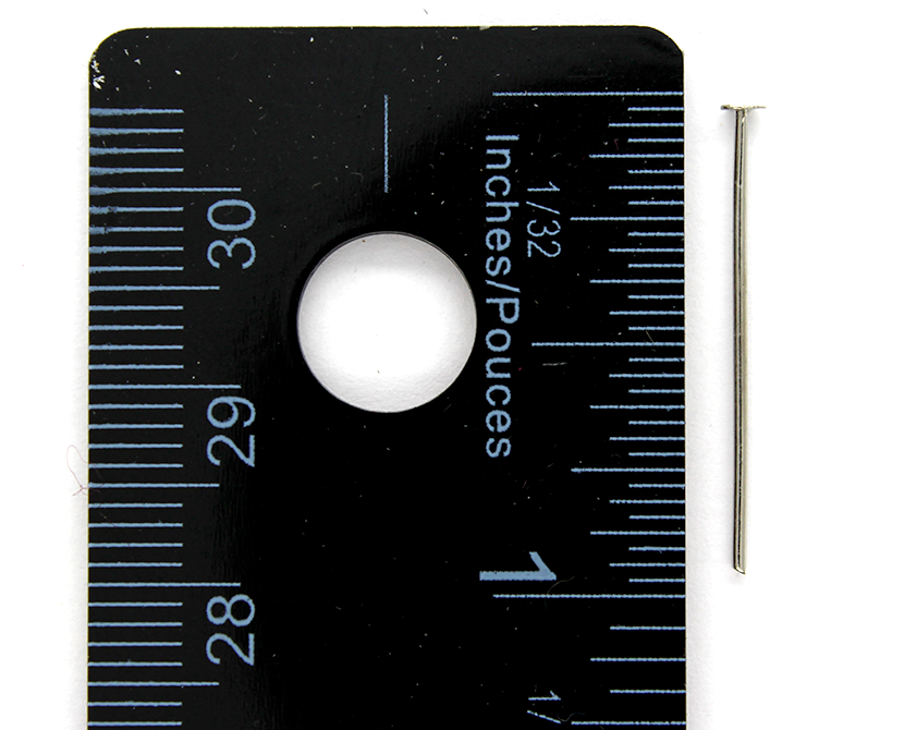 Flat Head Pins, Silver, Rhodium Alloy, 0.92inch, 20 Gauge