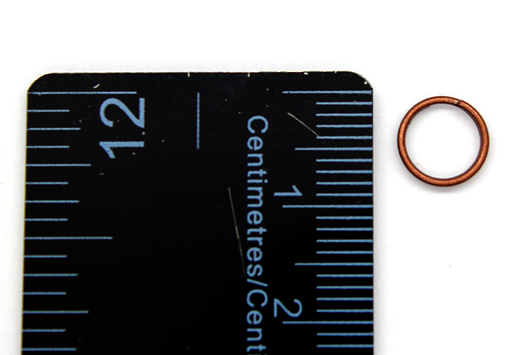 Split Rings, Copper Alloy, Round, 8mm, 14 Gauge