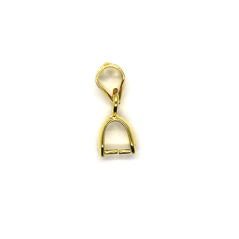 Bails, Pinch Bails, Gold, Alloy, 14mm x 5mm, Sold Per pkg of 4 - Butterfly Beads