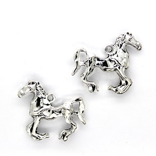 Charms, Horse, Silver, Alloy, 25mm X 34mm, Sold Per pkg of 2