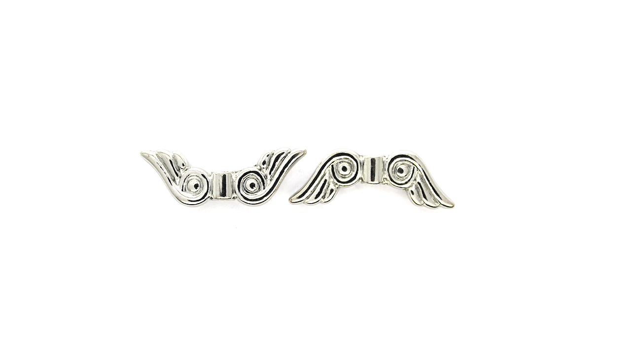 Spacers, Angel Wings, Varies in Colour, Alloy, 21mm X 8mm,  Sold Per pkg of 4