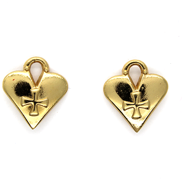 Charms, Heart Lock Cross, Available in Gold & Silver, Alloy, 17mm x 15mm x 4mm, 2 pcs