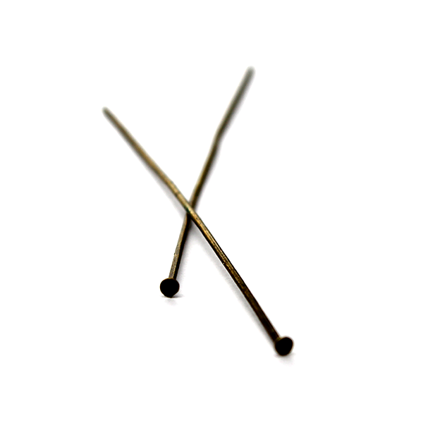 Flat Head Pins, Brass Alloy, 2.38 inch, 20 Gauge