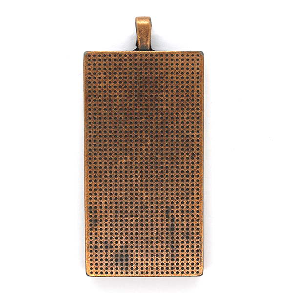 Pendants, Grated Rectangle, Bright Silver, Gold, and Copper, Alloy, 60mm x 27mm, Sold Per pkg of 1