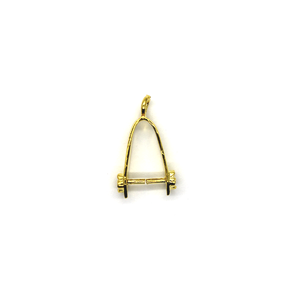 Bails, Nut Pinch Bail, Gold, Alloy, 20mm x 11mm, Sold Per pkg of 2 - Butterfly Beads