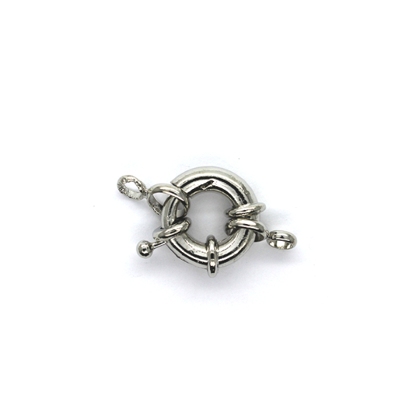 Clasp, Spring Clasp, Silver, Copper, 28mm x 17mm, Sold Per pkg of 1 - Butterfly Beads