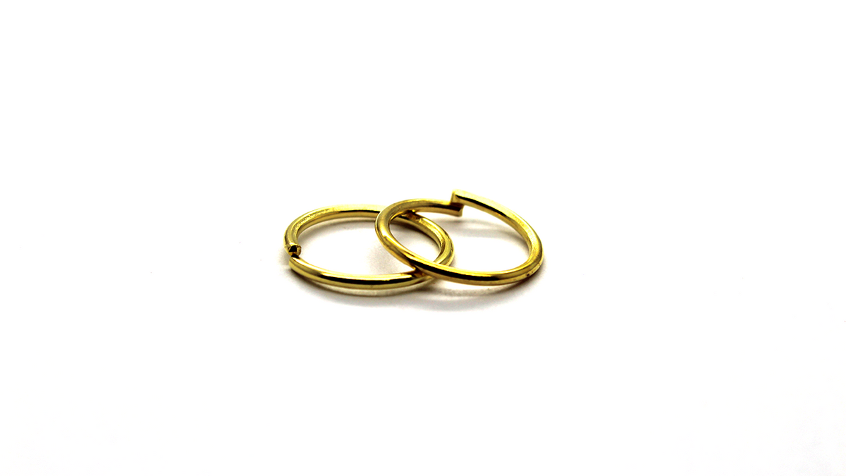Jump Rings, Gold, Alloy, Round, 14mm, 18 Gauge, Sold Per pkg of 40