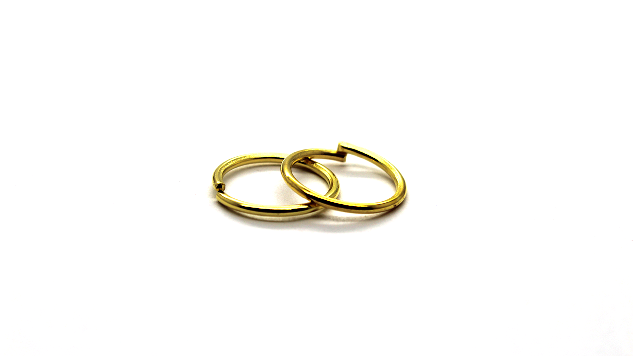 Jump Rings, Gold, Alloy, Round, 14mm, 18 Gauge, Sold Per pkg of 40