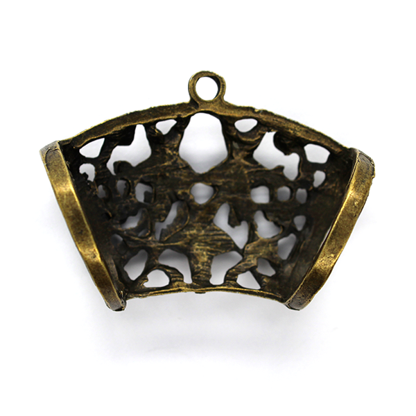 Scarf Holder, Flower & Vines, Brass Alloy, 40mm x 22mm, Sold Per pkg of 1