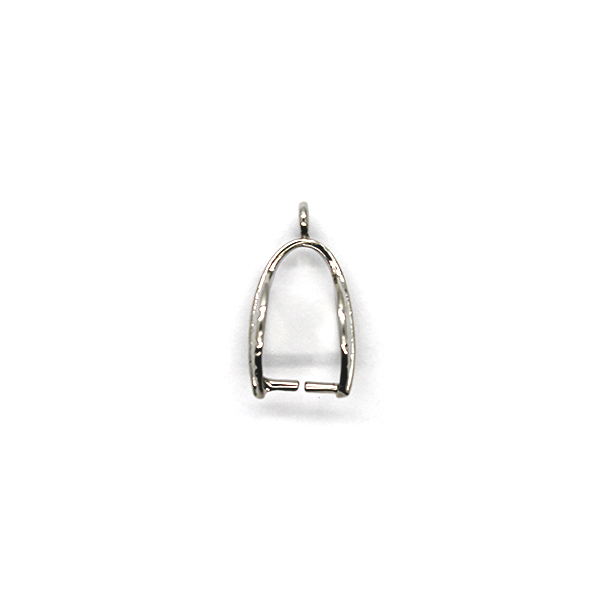 Bails, Leaf Pinch Bails, Silver, Alloy, 19mm x 10mm, Sold Per pkg of 1 - Butterfly Beads