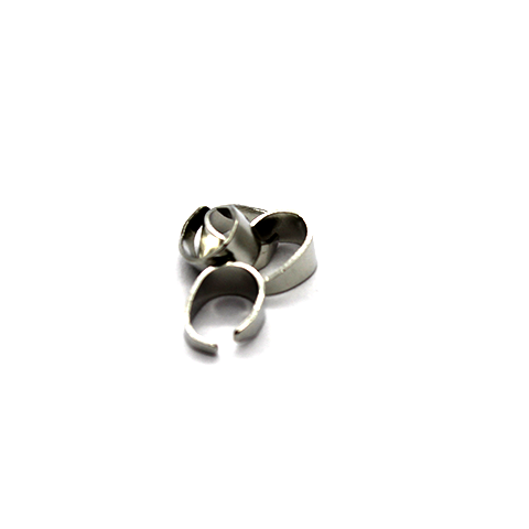Bails, Oval Loops, Silver, Alloy, 8mm x 6mm x 3mm, Sold Per pkg of 19 - Butterfly Beads