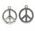 Pendants, Dotted Peace Symbol, Silver, Alloy, 27mm x 23mm X 1mm, Sold Per pkg of 2