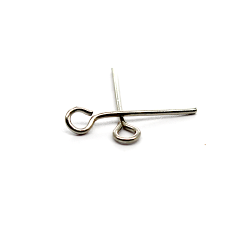 Eye Pins, Bright Silver, Alloy, 0.65 inches, 21 Gauge, Sold Per pkg of 140+ pcs