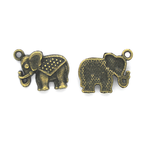 Charms, War Elephant, Bronze, Alloy, 14mm X 17mm, Sold Per pkg of 5