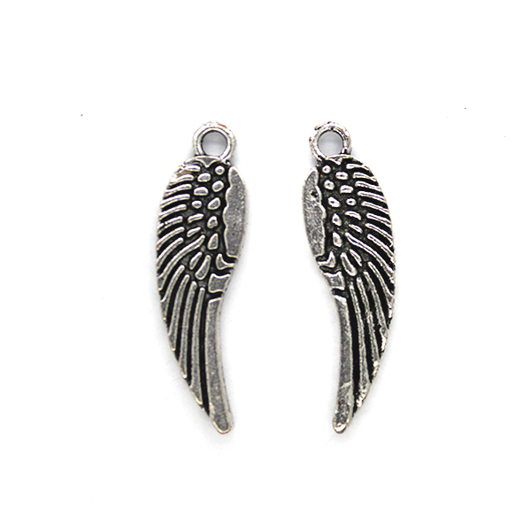 Charms, Large Wings , Silver, Alloy, 31mm X 9mm X 2mm, Sold Per pkg of 3