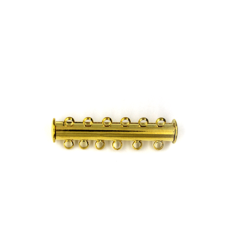 Clasp, Tube Magnetic Clasp, Gold, Alloy, 34mm x 10mm, Sold Per pkg of 1 - Butterfly Beads