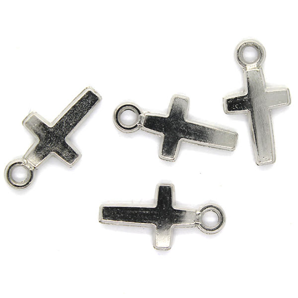 Pendant, Wide Latin Cross, Silver, Alloy, 18.5mm x 10mm, Sold Per pkg 10