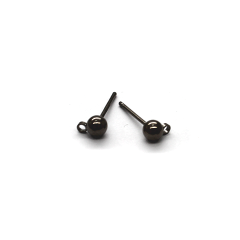 Earrings, Gunmetal, Alloy, Stud Earrings, 14mm x 6mm, sold per pkg of 6