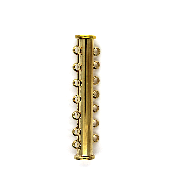 Clasp, Tube Magnetic Clasps, Gold, Alloy, 39mm x 10mm, Sold Per pkg of 1 - Butterfly Beads