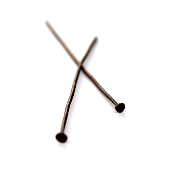 Flat Head Pins, Copper Alloy, 1.75 inch, 20 Gauge