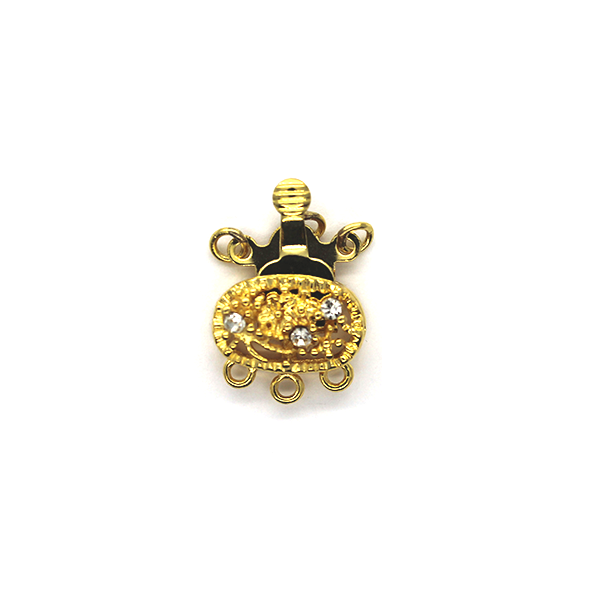 Clasp, Round Ornament Snap Clasp, Gold, Alloy, 18mm x 14mm, Sold Per pkg of 1 - Butterfly Beads