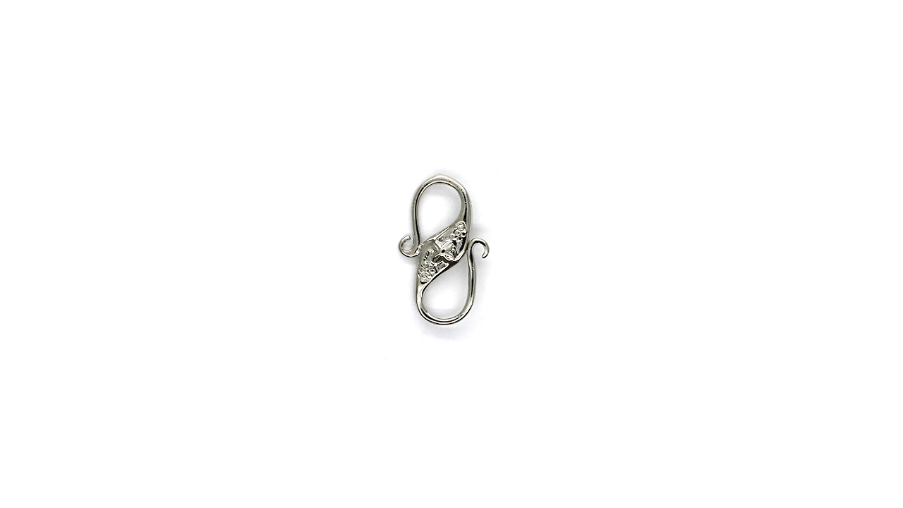 Clasp, S-Clasp, Alloy (Nickel Free), Silver, 25mm x 15mm, Sold Per pkg of 1 - Butterfly Beads