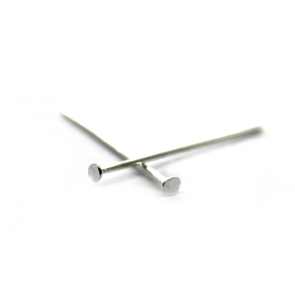 Flat Head Pins, Silver, Alloy, 1.00 inch, 20 Gauge