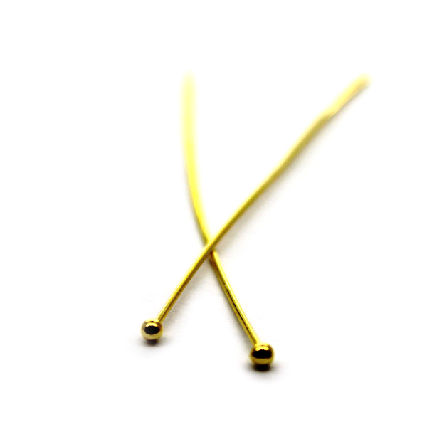 Ball Head Pins, Gold, Alloy, 1.5 inches, 24 Gauge, Sold Per pkg of Approx 60 pcs