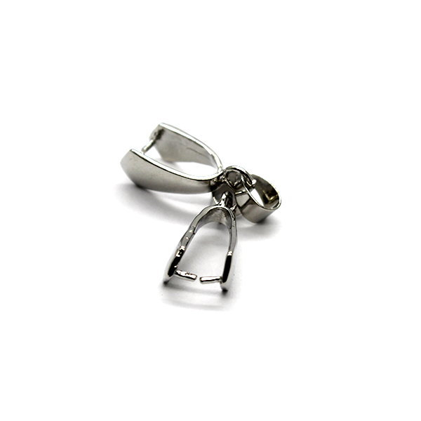 Bails, Pinch Bails, Silver, Alloy, 25mm x 9mm, Sold Per pkg of 2 - Butterfly Beads