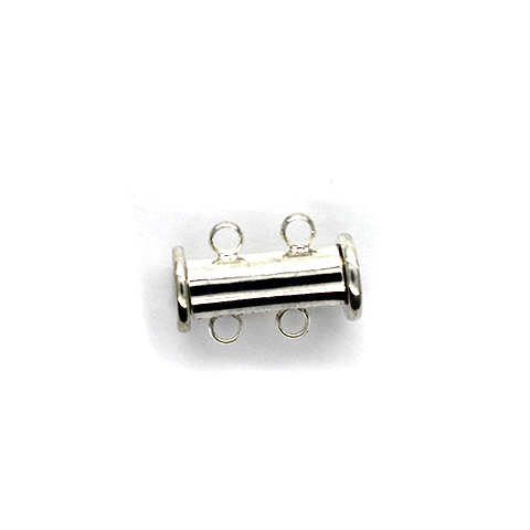 Clasp, Magnetic Tube Clasp, Silver, Alloy, 14mm x 10mm, Sold Per pkg of 1 - Butterfly Beads