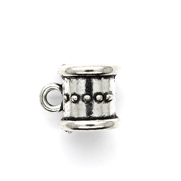 Pendants, Beaded Cup, Silver, Alloy, 14mm X 9mm, Sold Per pkg of 2