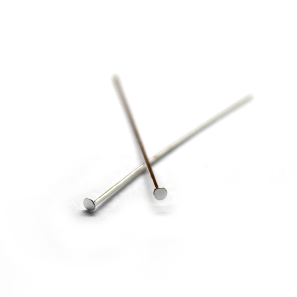Flat Head Pins, Silver, Alloy, 1.20 inch, 22 Gauge