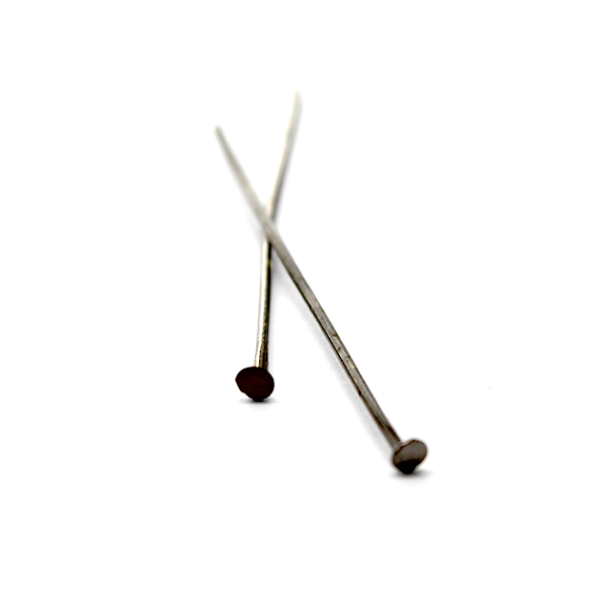 Flat Head Pins, Gunmetal, Alloy, 1.63inch, 20 Gauge