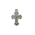 Pendant, Triple Dotted Bottoni Cross, Silver, Alloy, 19mm x 12mm, Sold Per pkg 6