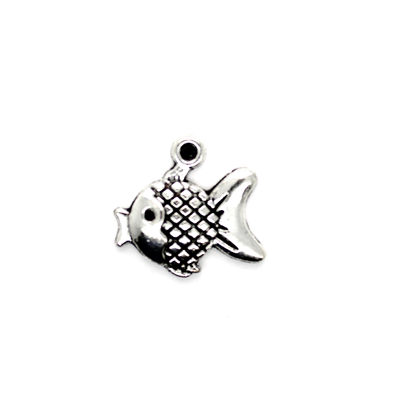 Charms, Gold Fish, Silver, Alloy, 17mm X 18mm, Sold Per pkg of 5