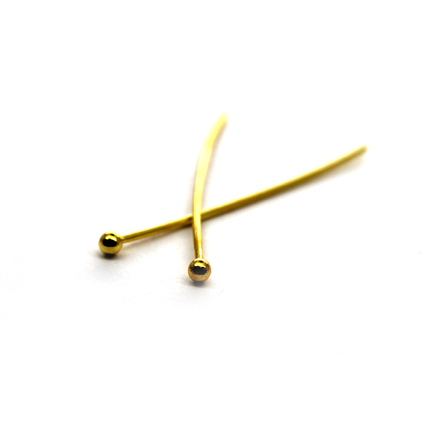Ball Head Pins, Gold, Alloy, 1.15 inches, 24 Gauge, Sold Per pkg of Approx 120