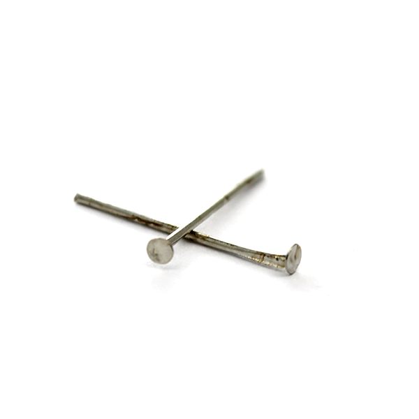 Flat Head Pins, Silver, Rhodium Alloy, 0.75inch, 20 Gauge