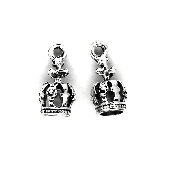 Charms, Medieval Crown, Silver, 20mm X 10mm, Sold Per pkg of 3