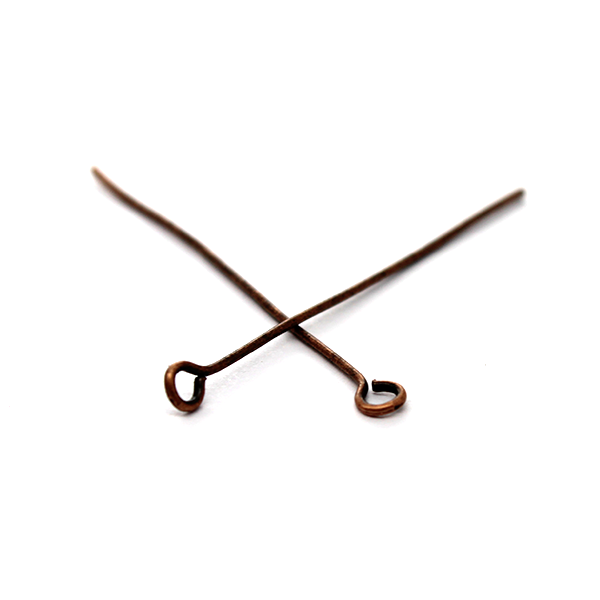 Eye Pins, Copper Alloy, 1.57 inches, 21 Gauge, Sold Per pkg of Approx 580