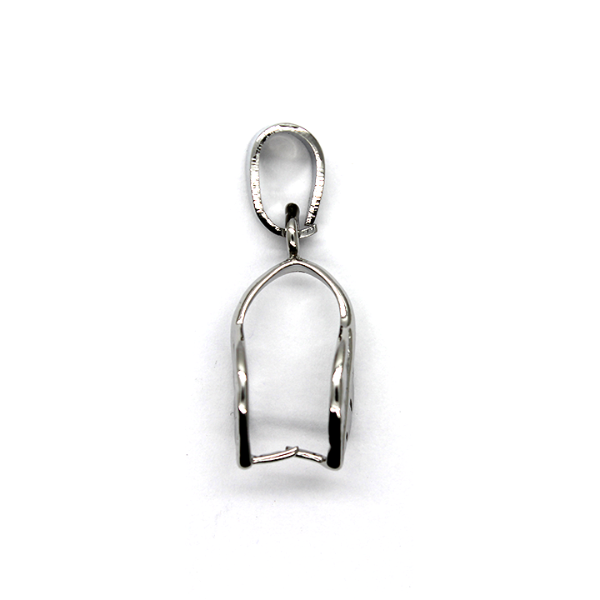 Bails, Leaf Pinch Bails, Silver, Alloy, 32mm x 12mm, Sold Per pkg of 2 - Butterfly Beads