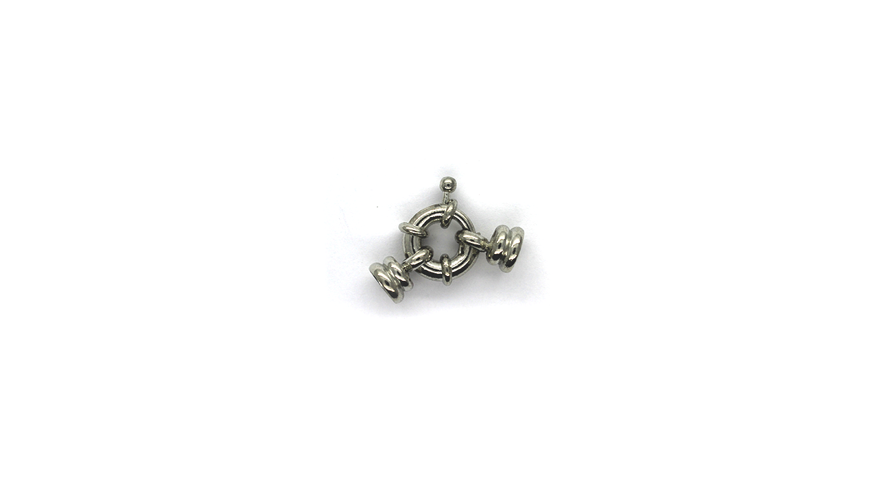 Clasp, Round Tube Clasp, Silver, Alloy (Nickel Free), 19mm x 11mm x 7mm, Sold Per pkg of 1 - Butterfly Beads