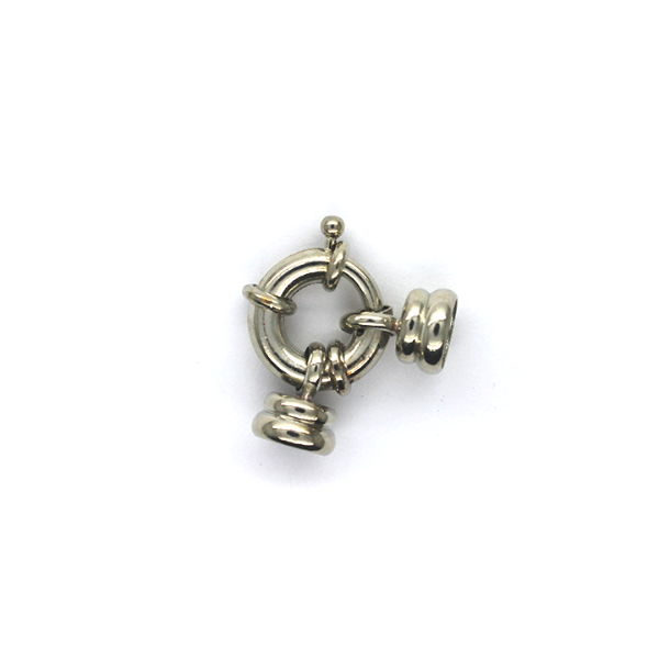 Clasp, Spring Piece Clasp, Silver, Alloy, 25mm x 17mm x 9mm, Sold Per pkg of 1 - Butterfly Beads