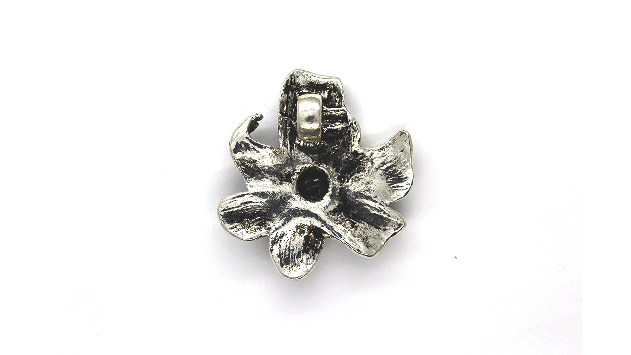 Pendants, Leaf Flower, Silver, Alloy, 35mm x 31mm, Sold Per pkg of 1