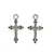 Pendant, Arrowed Bottoni Cross, Silver, Alloy, 21mm x 11mm, Sold Per pkg 8