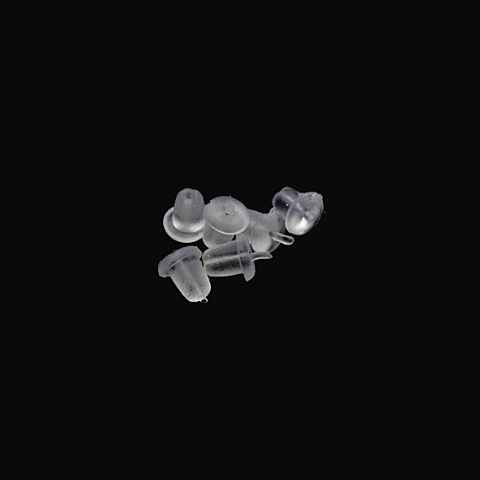 Backings, Clear Rubber, Comfort Discs, 5mm x 4mm, sold per pkg of 50+ - Butterfly Beads