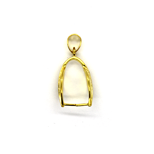 Bails, Leaf Pinch Bails, Gold, Alloy, 28mm x 9mm, Sold Per pkg of 1 - Butterfly Beads