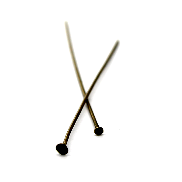 Flat Head Pins, Brass Alloy, 2.00 inch, 20 Gauge